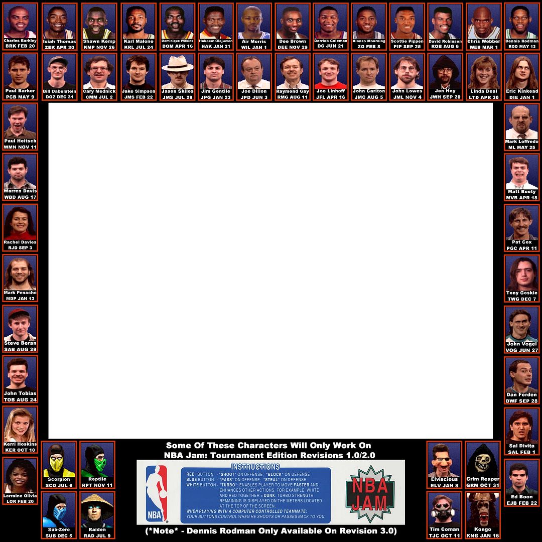 NBA Jam Instruction Card Museum of the Game Forums